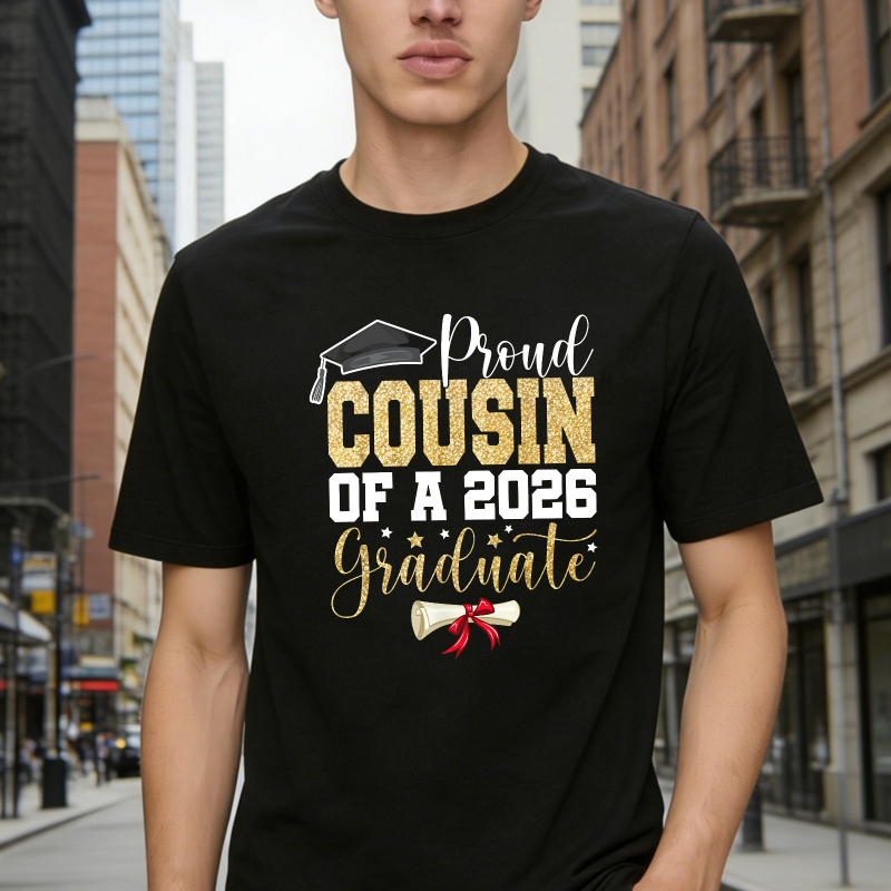 Proud Cousin Of A 2026 Graduate Graduation Cap And Diploma Unisex Classic T-shirt