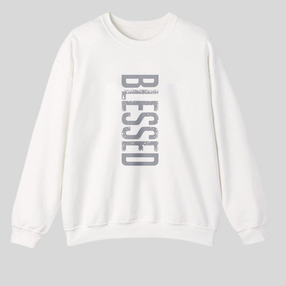 Blessed Vertical Text Design tshirt 100% cotton