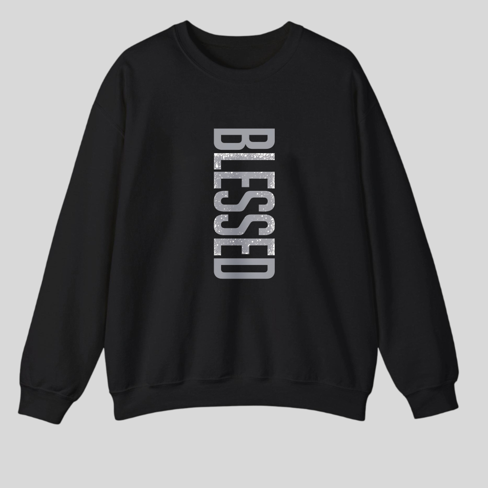 Blessed Vertical Text Design tshirt 100% cotton