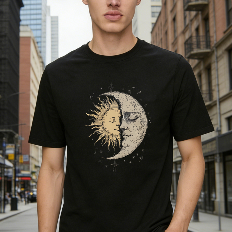 Sun And Moon Face Design Unisex Classic T-shirt