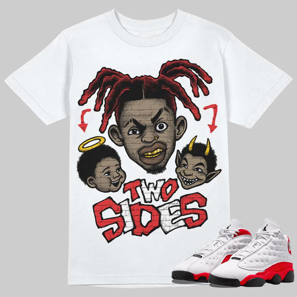 AJ 13 Chicago True Red Cherry T-Shirt Two Sides Graphic