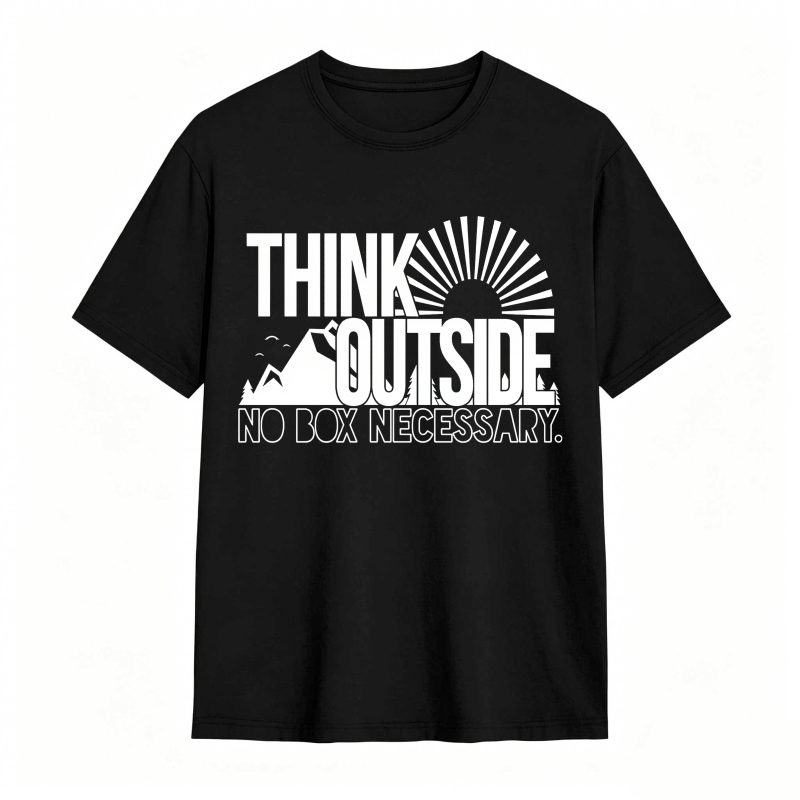 Think Outside No Box Necessary Mountain Sunburst Design Unisex Classic T-shirt
