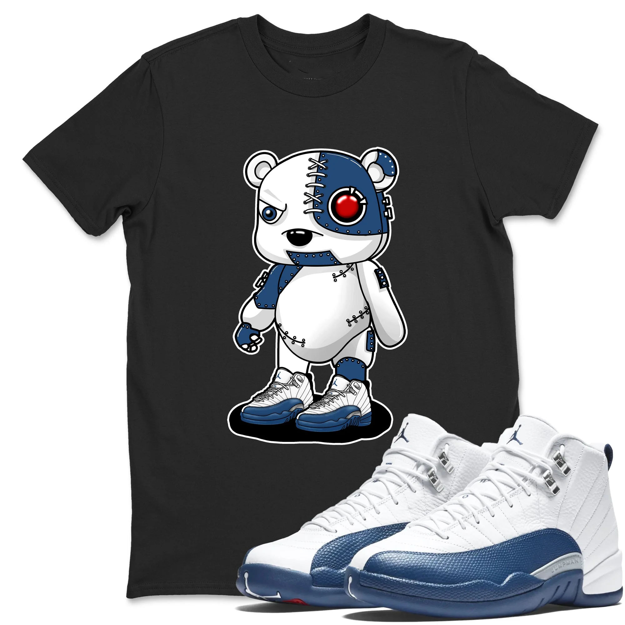 Cyborg Bear TEEWAVO Sneaker Tees - Air Jordan 12 French Blue