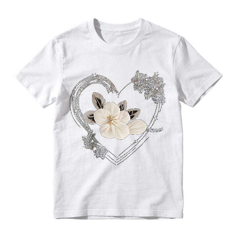 Floral Heart Design Unisex Classic T-shirt