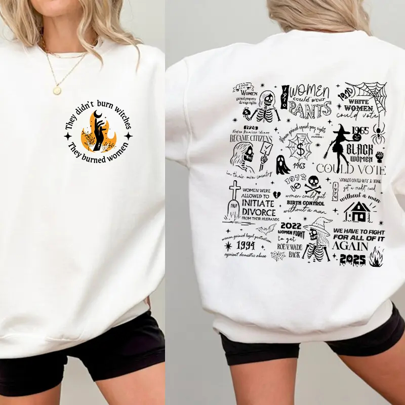 Feminist History Timeline Collage Double Sided Graphic Sweatshirt