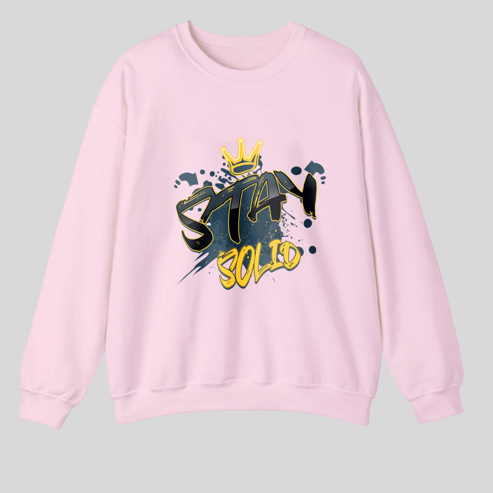 Stay Solid With Crown Design tshirt 100% cotton