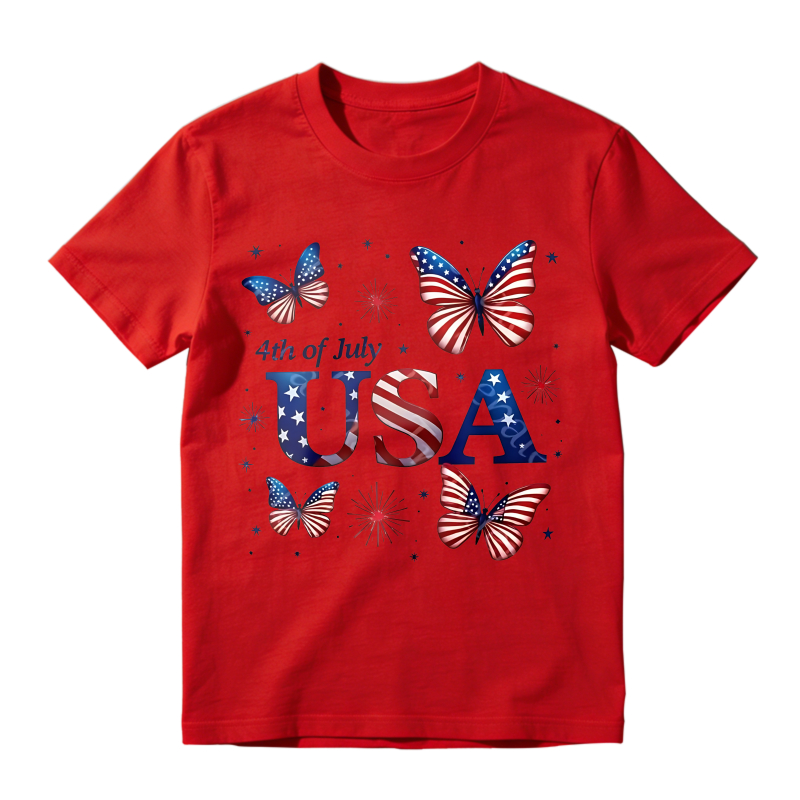 Butterfly Usa Flag 4th Of July Unisex Classic T-shirt