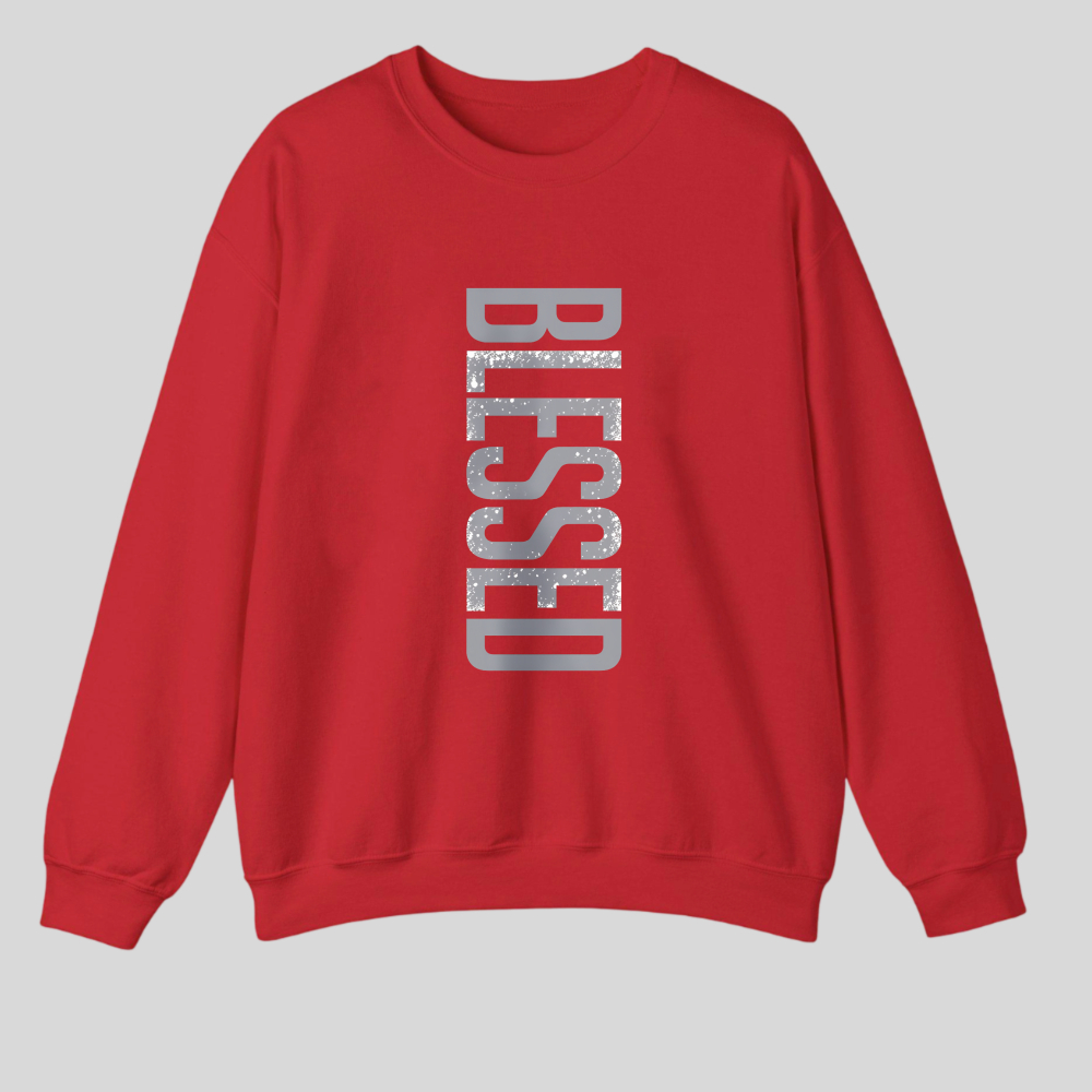 Blessed Vertical Text Design tshirt 100% cotton