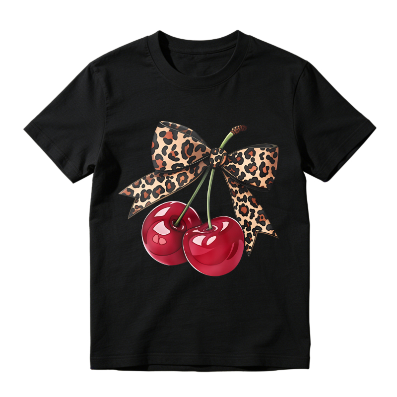 Cherry With Leopard Bow Print Unisex Classic T-shirt