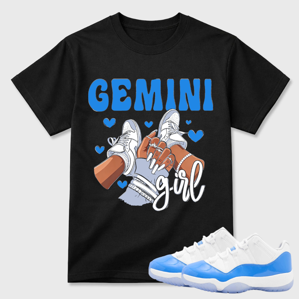 Gemini Girl Sneaker Hand Print Air Jordan 11 Sneaker Tee