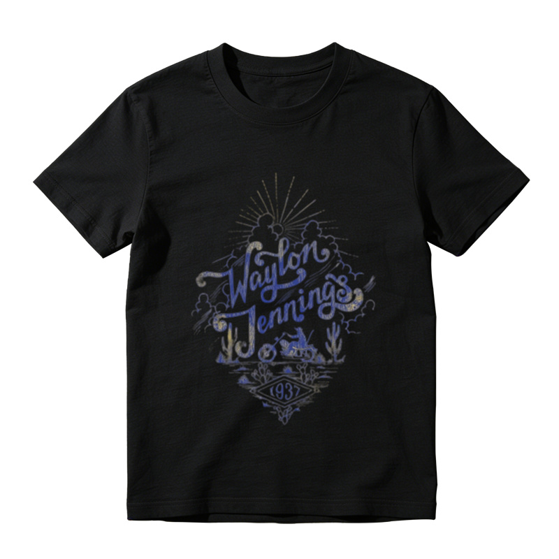 Classic Vintage Wild West Desert Rider Black Printed T-shirt