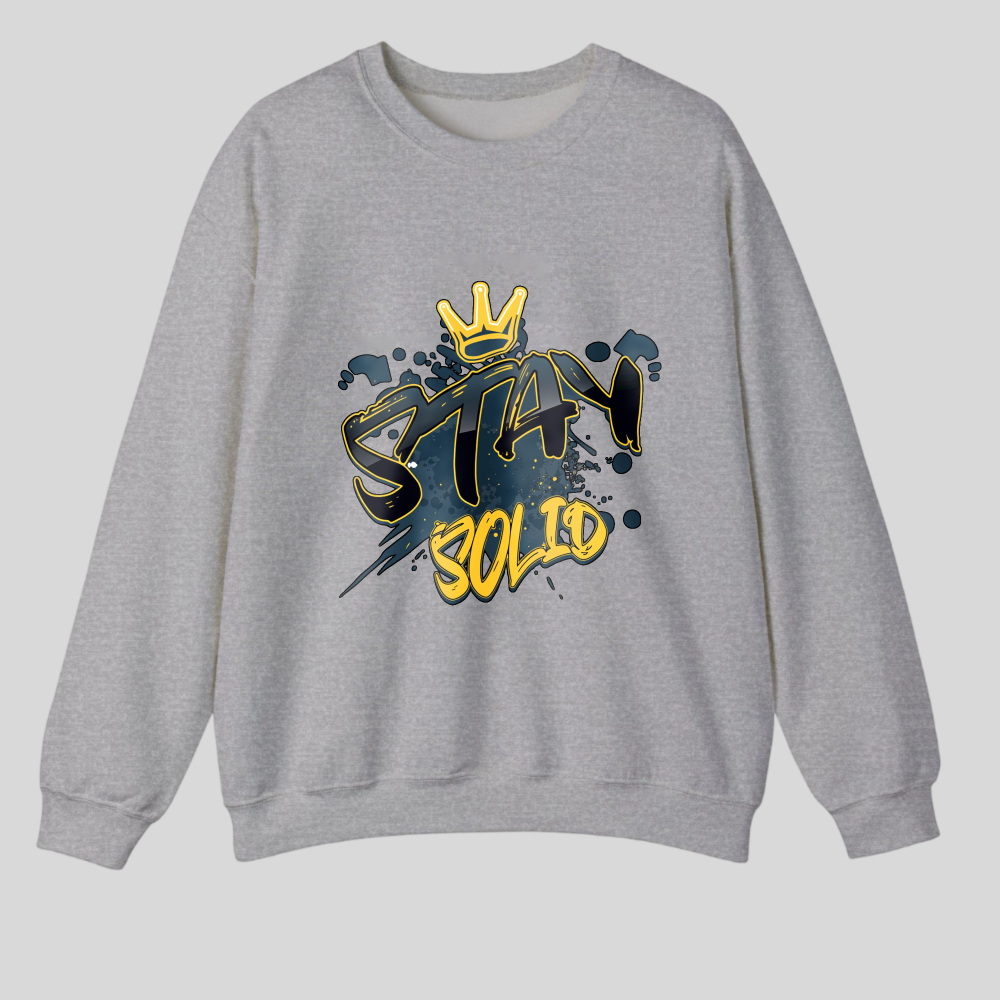 Stay Solid With Crown Design tshirt 100% cotton