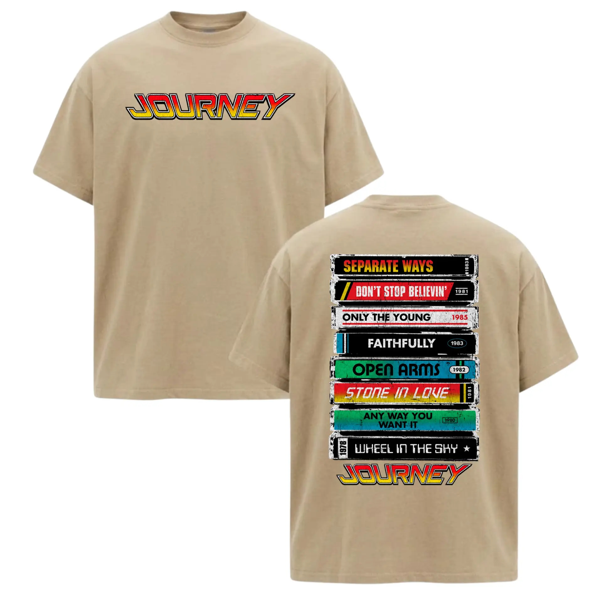 Retro Rock Band Cassette Tape Greatest Hits Graphic T‑Shirt