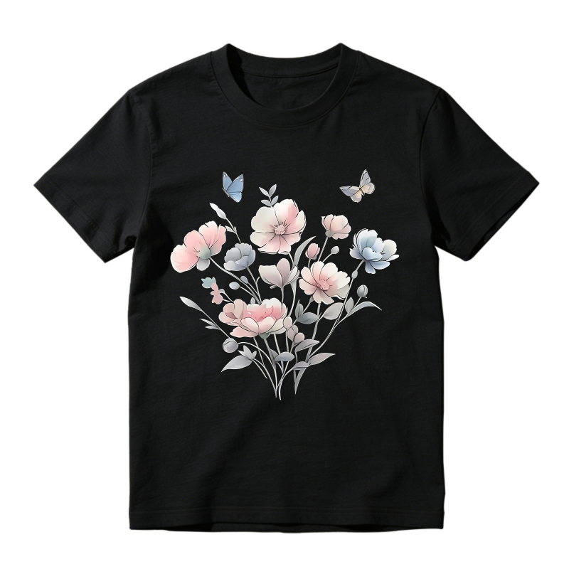 Floral Bouquet With Butterflies Unisex Classic T-shirt