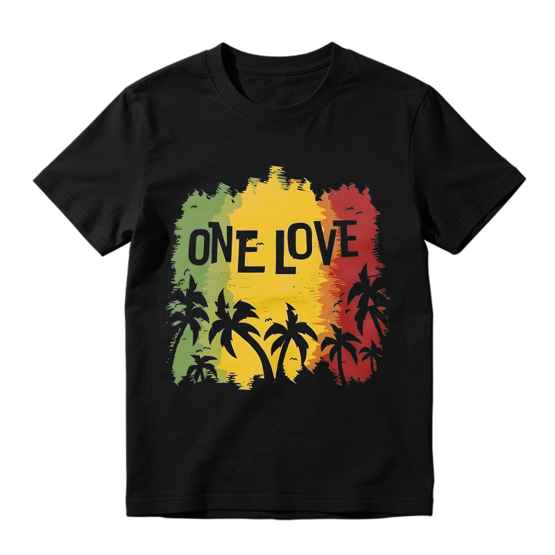 One Love Rasta Palm Tree Design Unisex Classic T-shirt