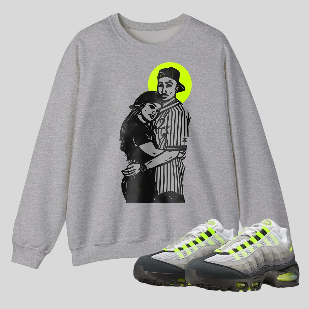 Couple Embracing With Neon Halo Background tshirt 100% cotton