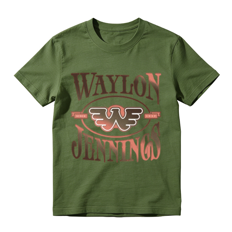 Classic Gradient Letter Wing Badge Vintage Printed Black Tee