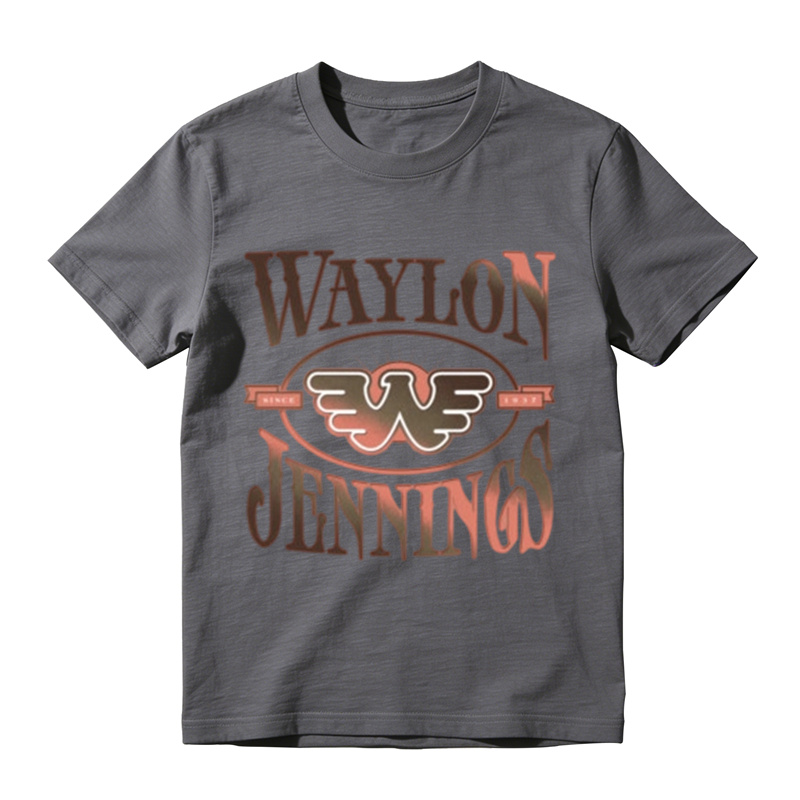 Classic Gradient Letter Wing Badge Vintage Printed Black Tee
