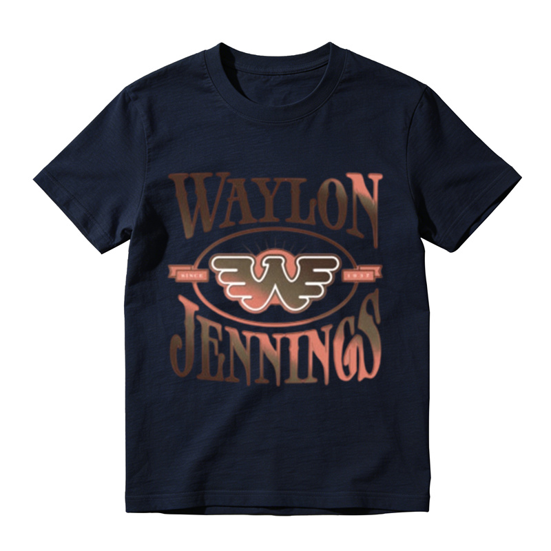 Classic Gradient Letter Wing Badge Vintage Printed Black Tee