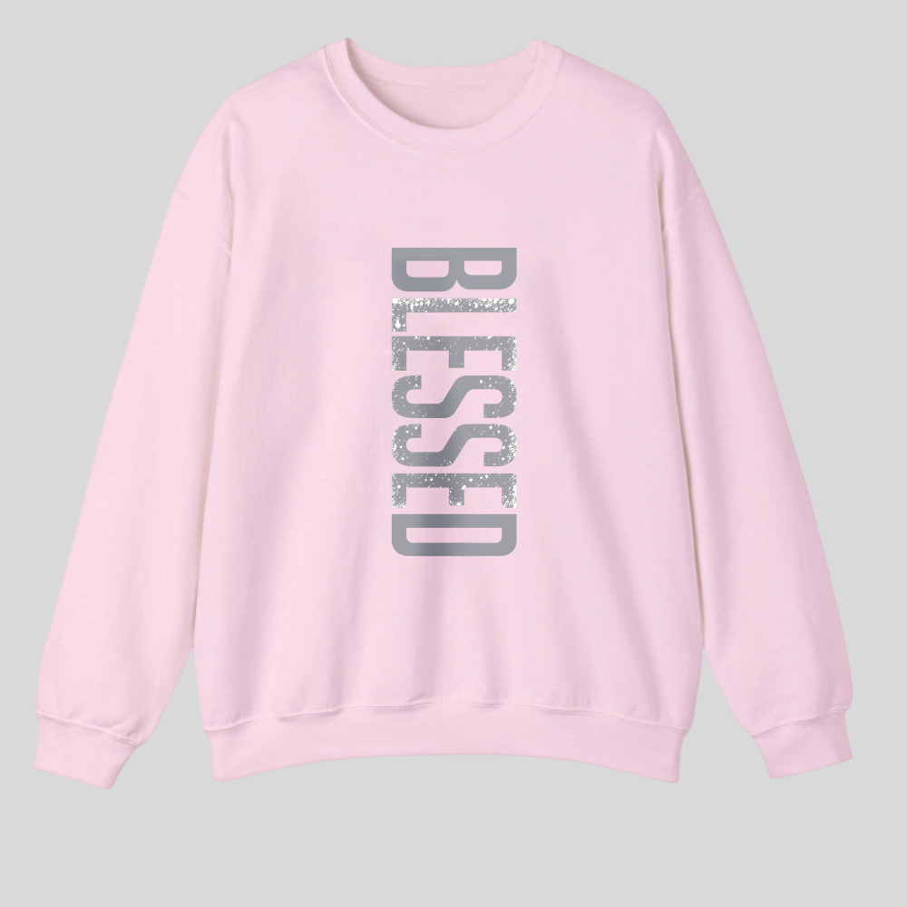 Blessed Vertical Text Design tshirt 100% cotton