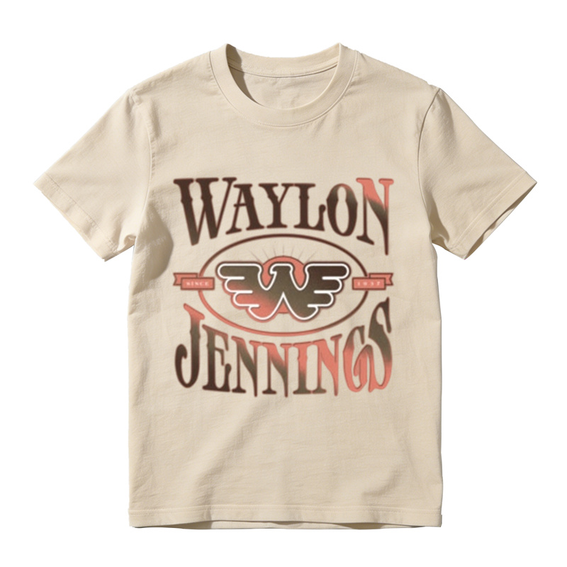Classic Gradient Letter Wing Badge Vintage Printed Black Tee