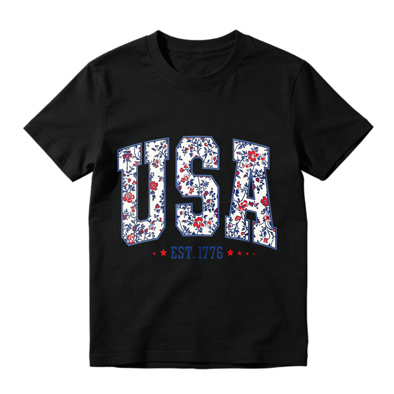 Floral Usa Est 1776 Unisex Classic T-shirt