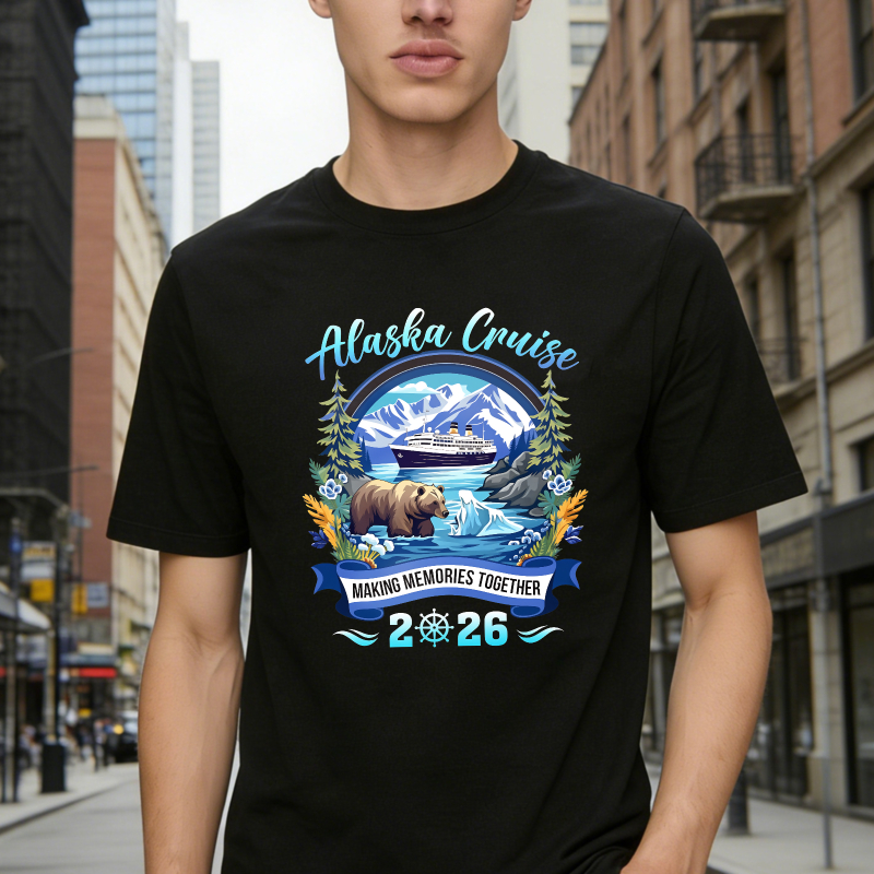 Alaska Cruise Bear And Ship Landscape Making Memories Together Unisex Classic T-shirt