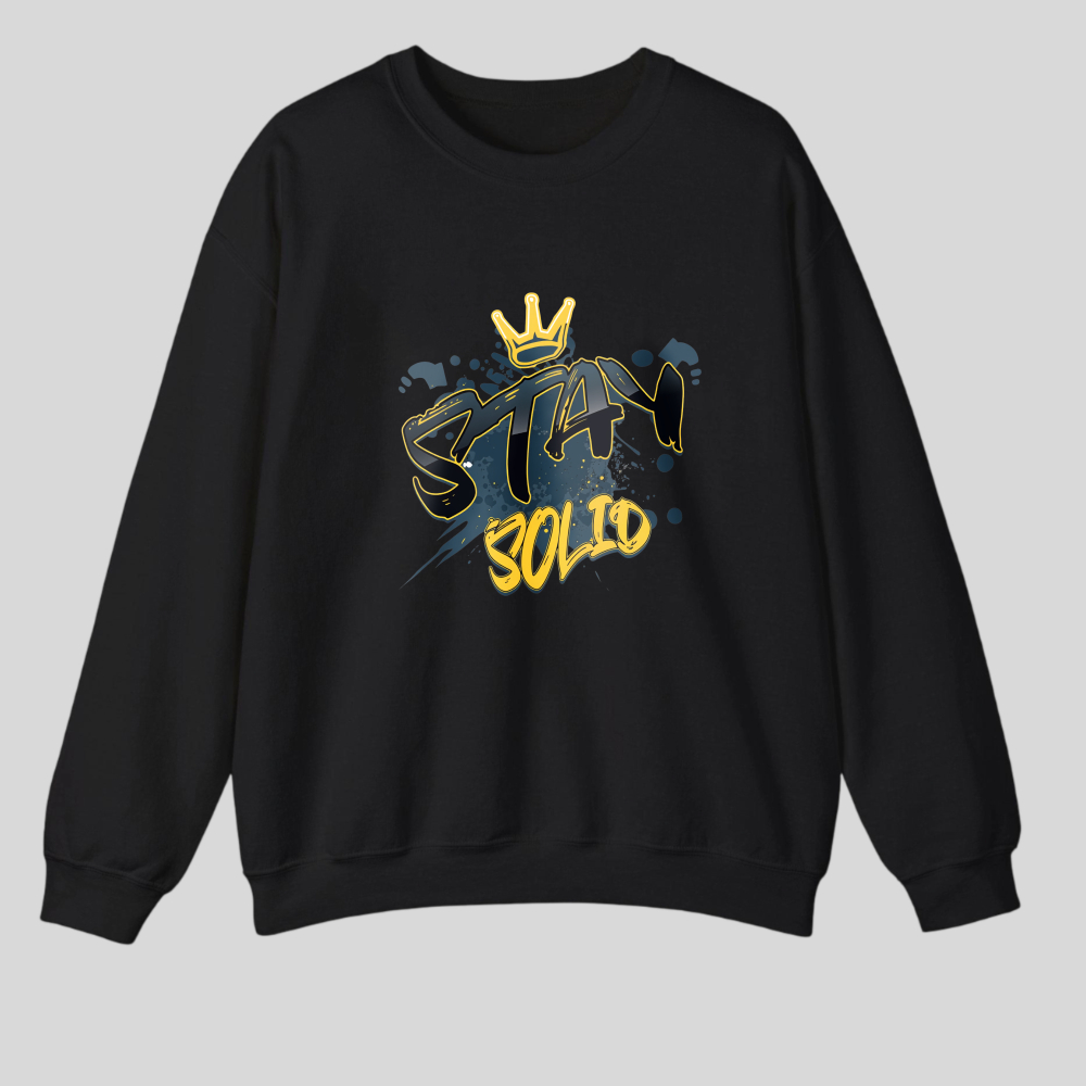 Stay Solid With Crown Design tshirt 100% cotton