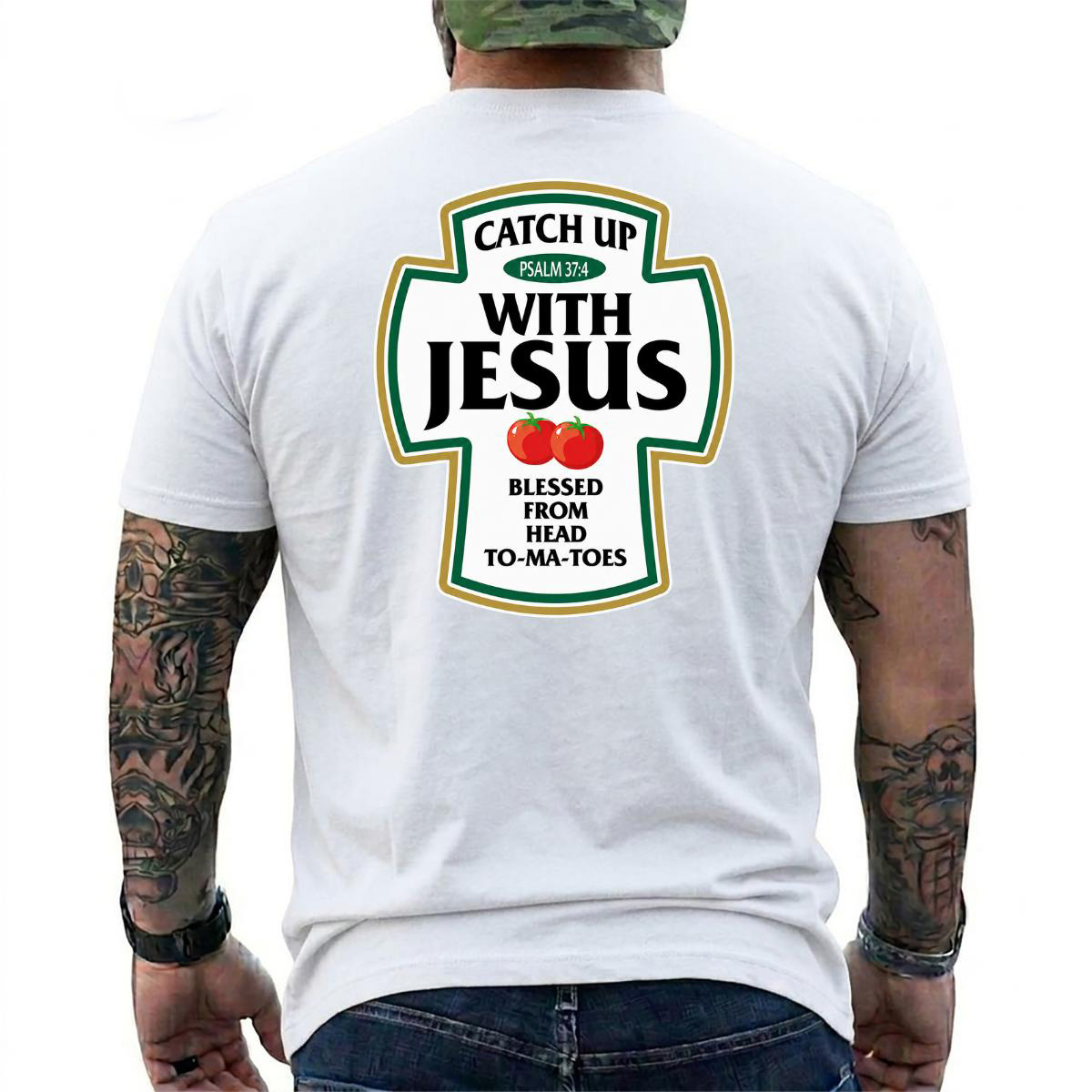 Funny Christian Graphic Tee, Blessed To-Ma-Toes Faith Quote Shirt