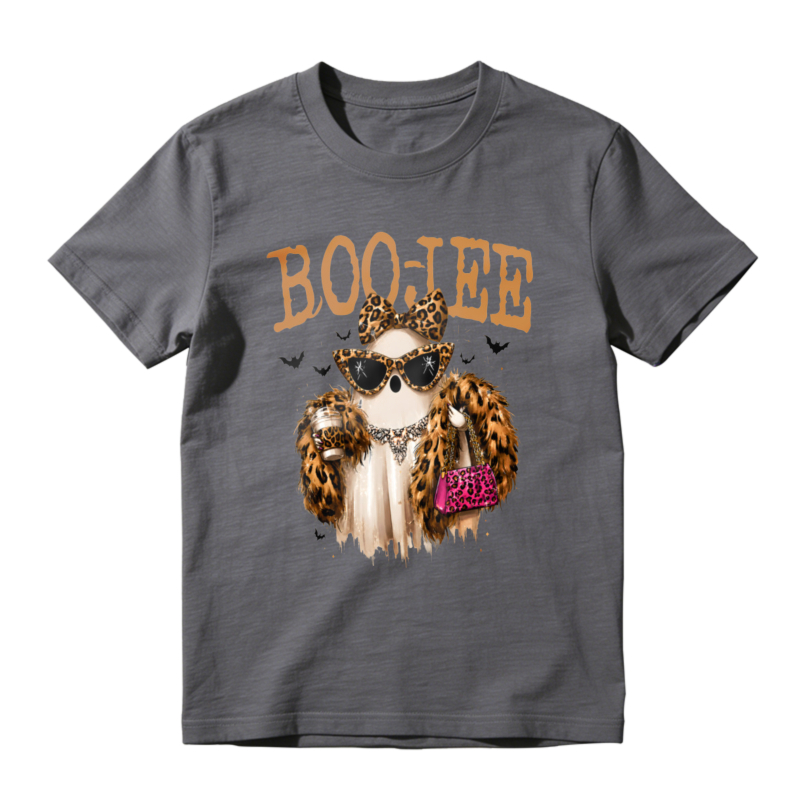 Boojee Leopard Print Ghost With Sunglasses And Pink Handbag Graphic T-shirt