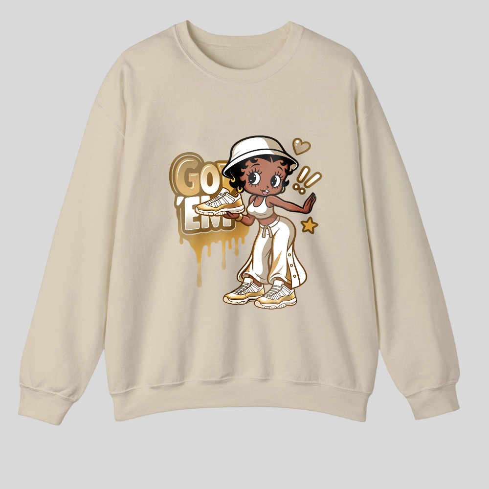 Go Ets Dripping Gold Girl With Hat tshirt 100% cotton