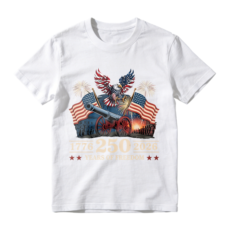 American Eagle Flag Cannon 1776 250 2026 Years Of Freedom Unisex Classic T-shirt
