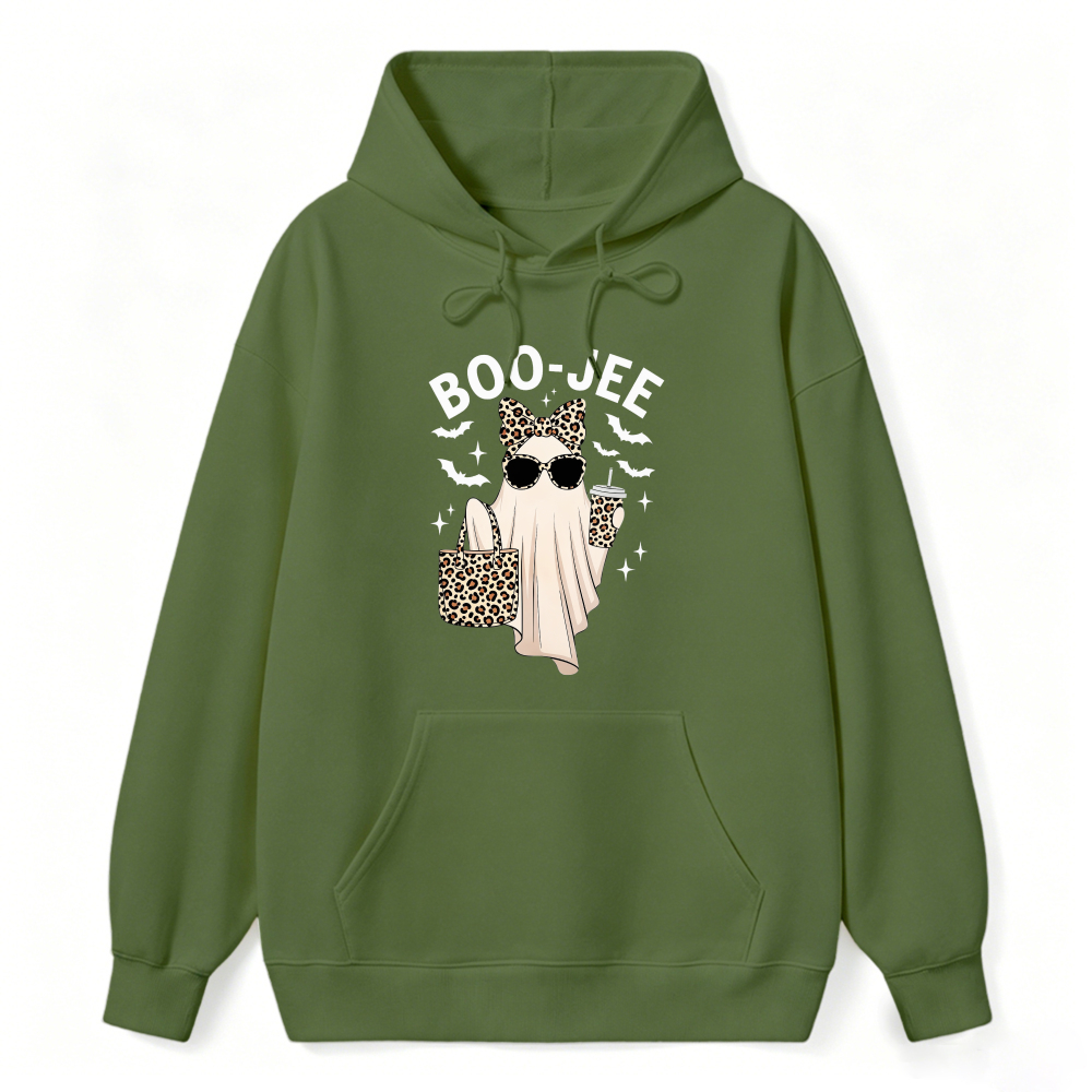 Boo Jee Leopard Cat Ghost Halloween Sweatshirt