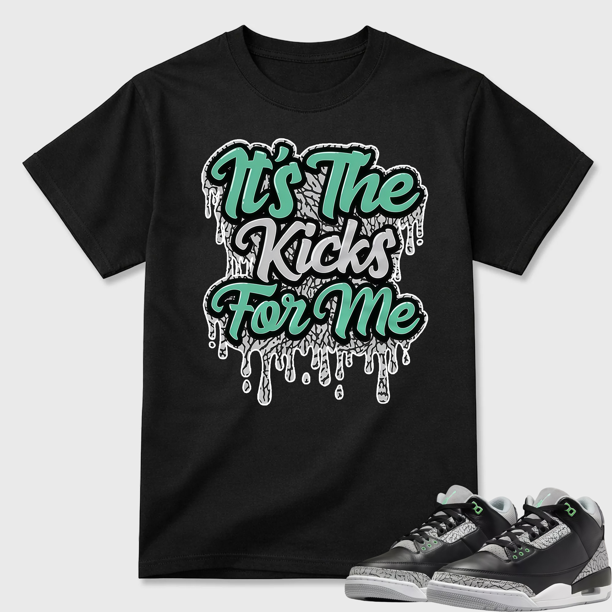 AJ 3 Green Glow Unisex T-Shirt To Match Sneaker
