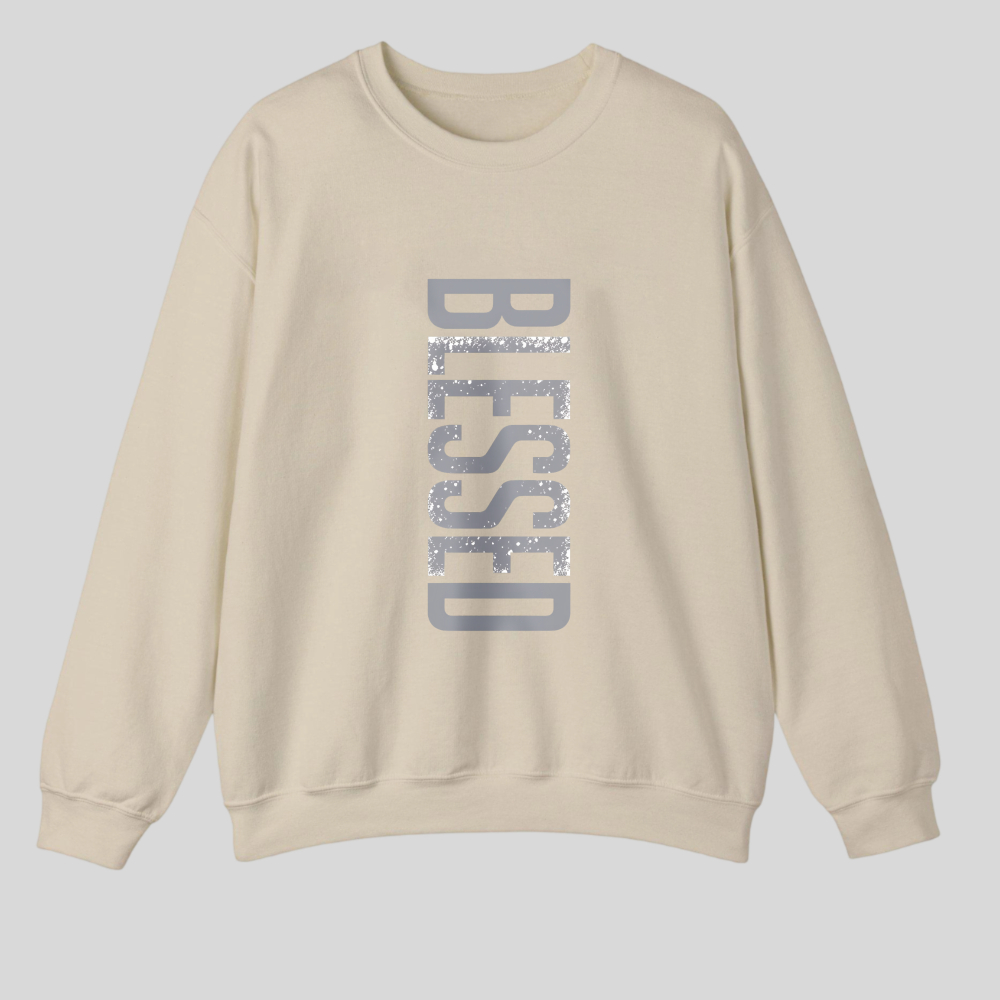 Blessed Vertical Text Design tshirt 100% cotton