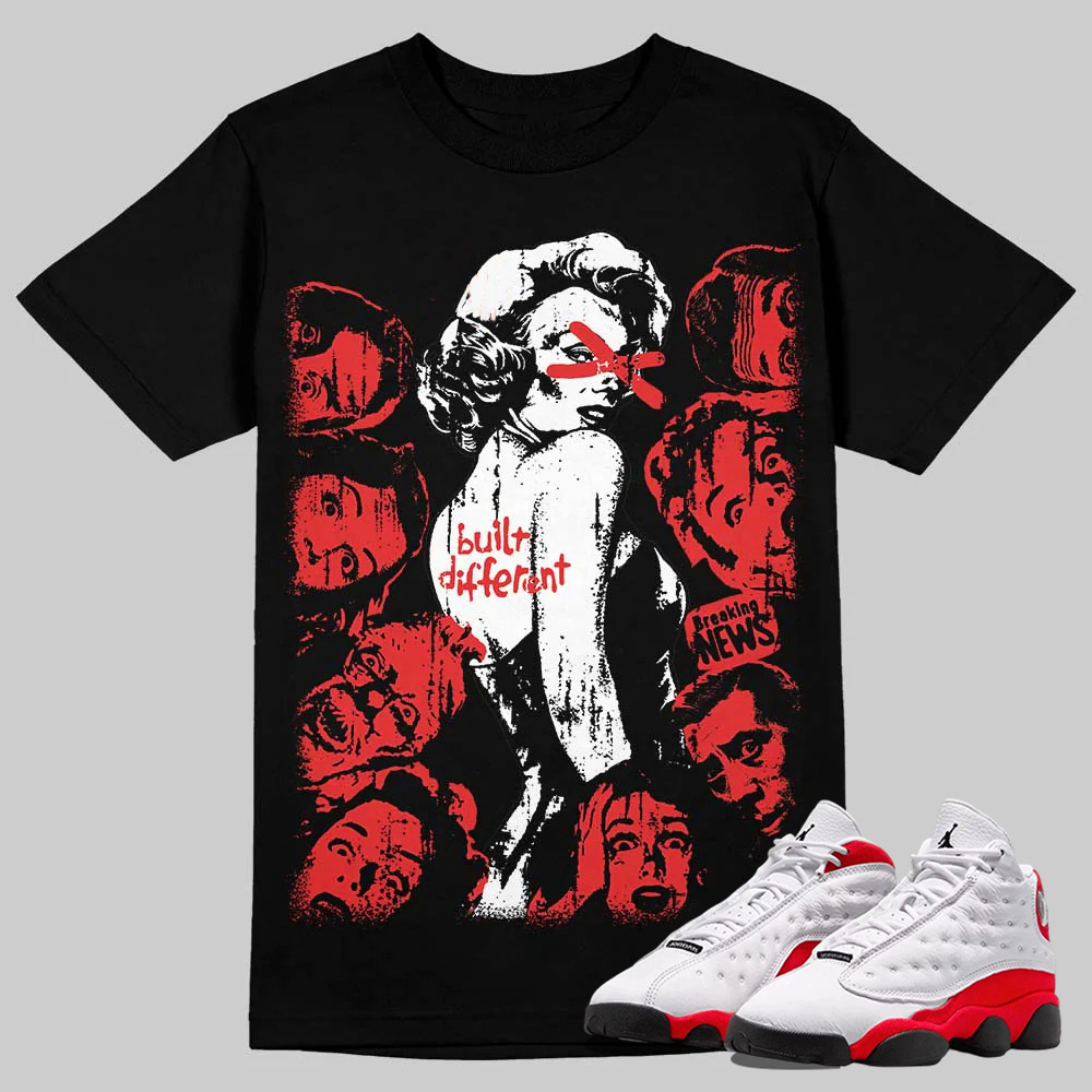AJ 13 Chicago True Red Cherry T-Shirt Built Different Graphic
