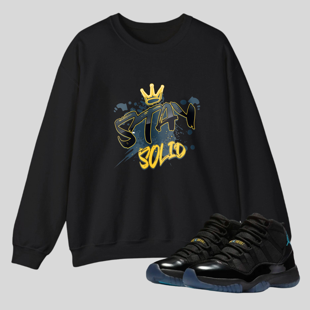 Stay Solid With Crown Design tshirt 100% cotton