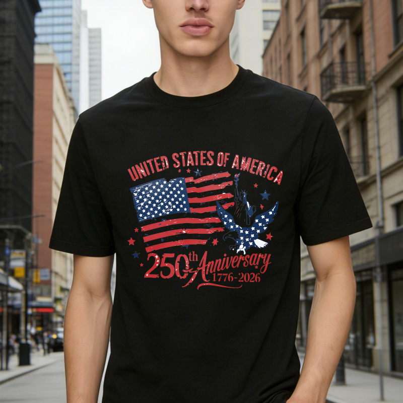 United States Of America 250th Anniversary 1776 2026 Flag And Eagle Design Unisex Classic T-shirt