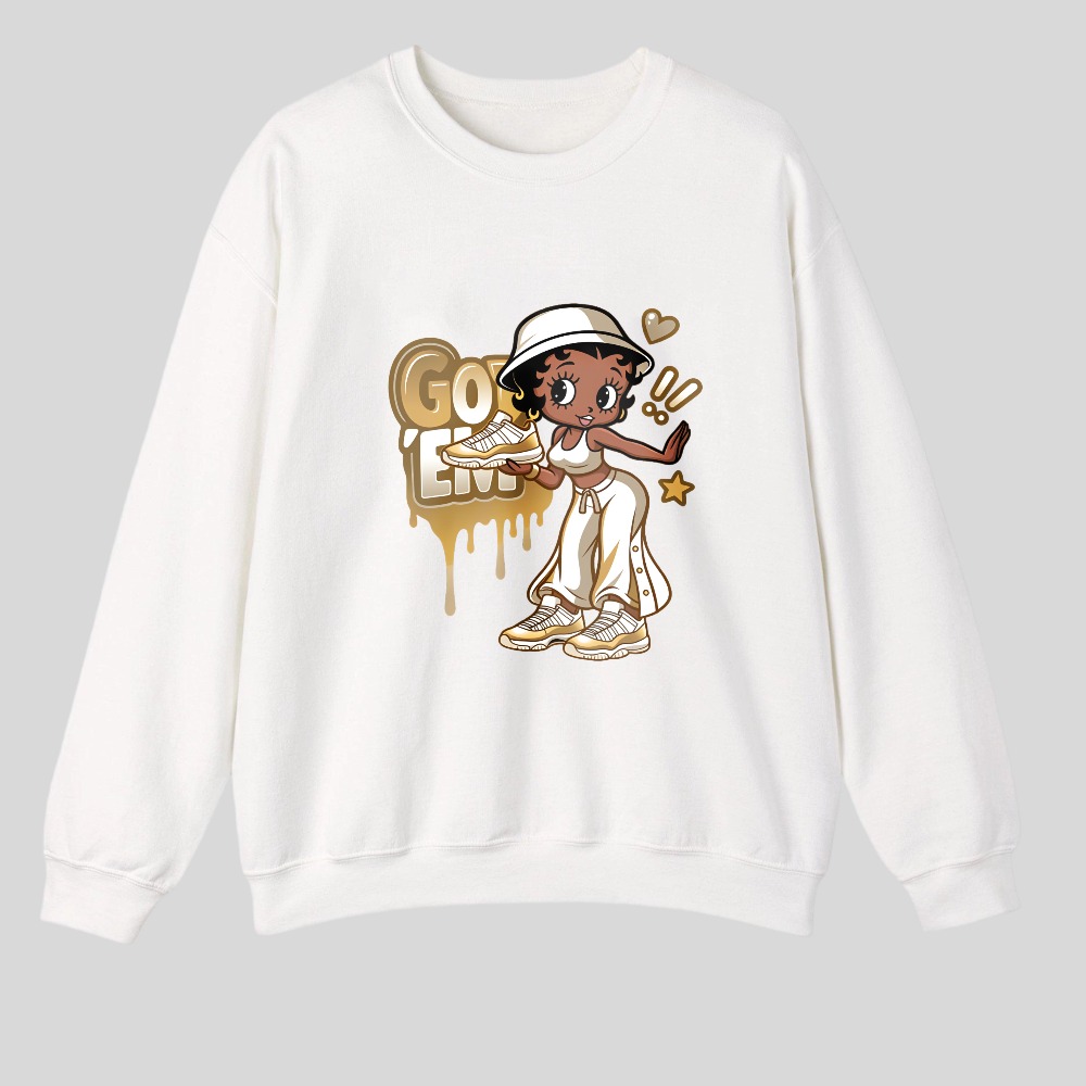 Go Ets Dripping Gold Girl With Hat tshirt 100% cotton