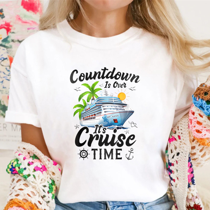 Cruise Ship Palm Tree Sunset Countdown Is Over Its Cruise Time Unisex Classic T-shirt