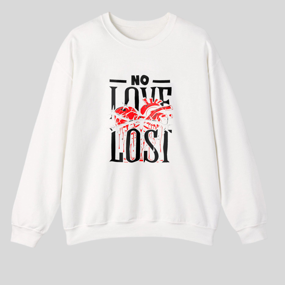 No Love Lost Heart Design tshirt 100% cotton