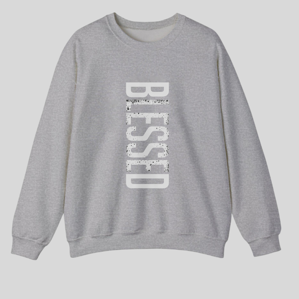 Blessed Vertical Text Design tshirt 100% cotton