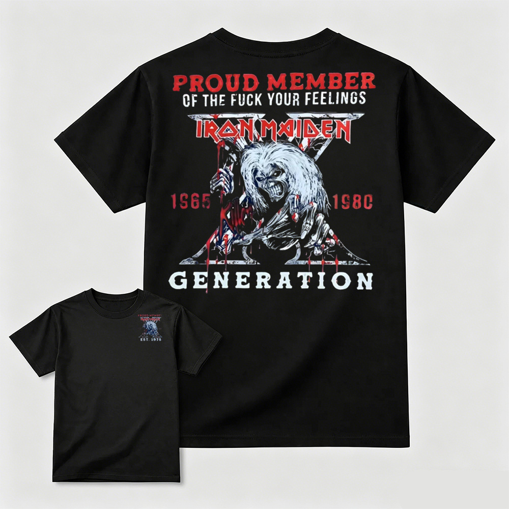 Vintage Rock Band Graphic Tee Double Sided Print Retro Music Fan T-Shirt