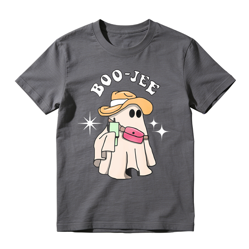 Boo Jet Ghost Wearing Cowboy Hat And Fanny Pack With Sparkles Graphic T-shirt