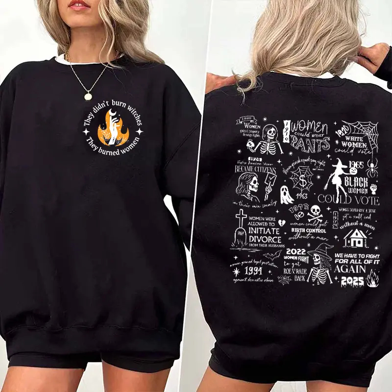 Feminist History Timeline Collage Double Sided Graphic Sweatshirt