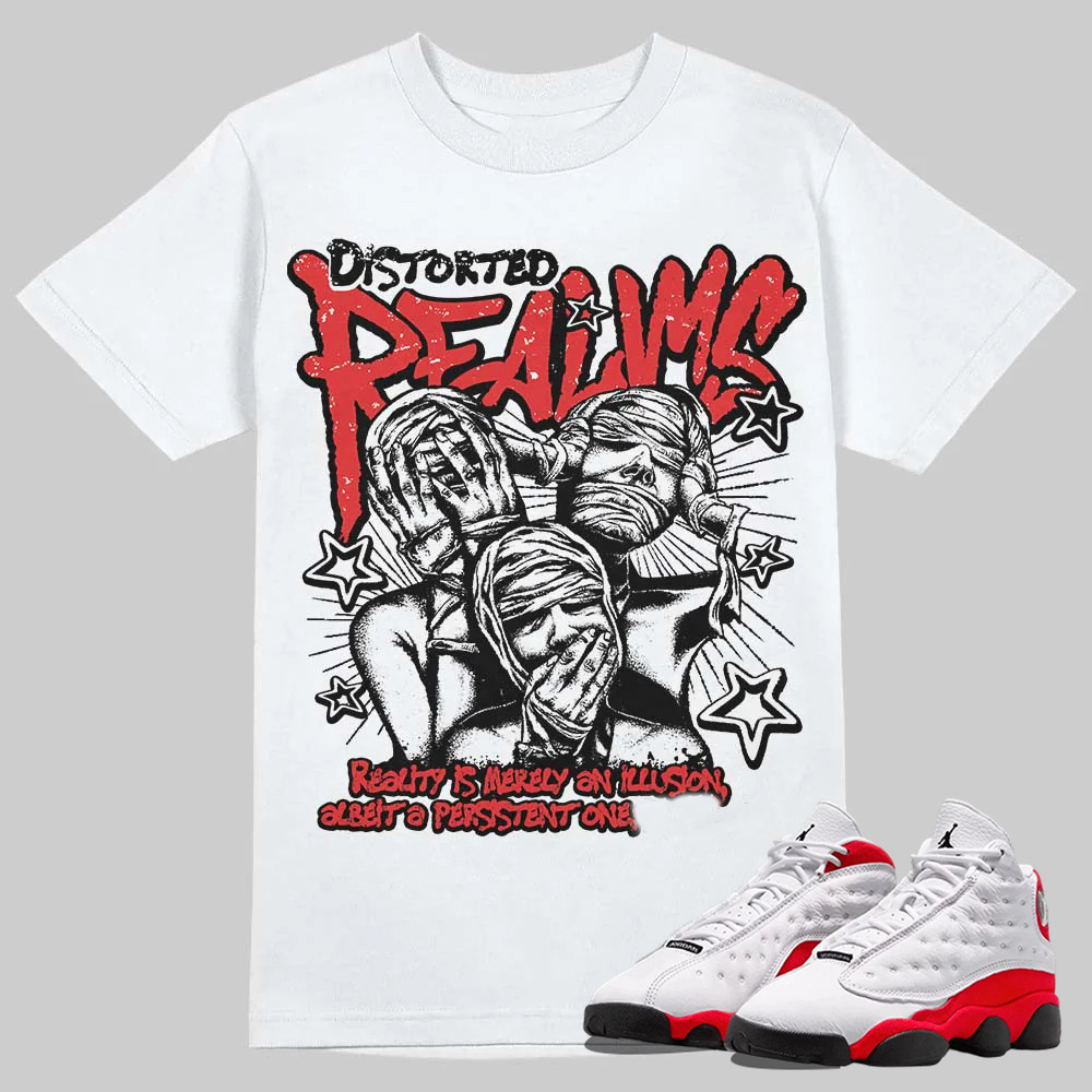 AJ 13 Chicago True Red Cherry T-Shirt Distorted Realms Graphic