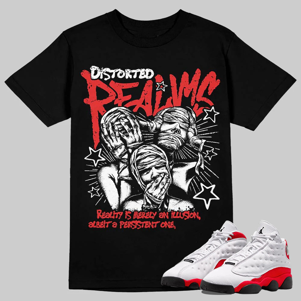 AJ 13 Chicago True Red Cherry T-Shirt Distorted Realms Graphic