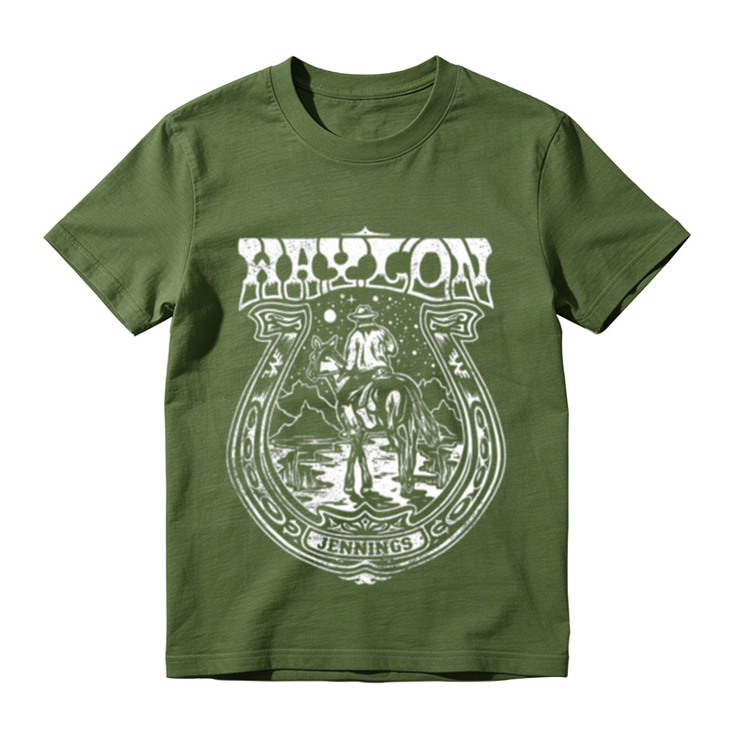 Western Retro Starry Rider Print T-Shirt