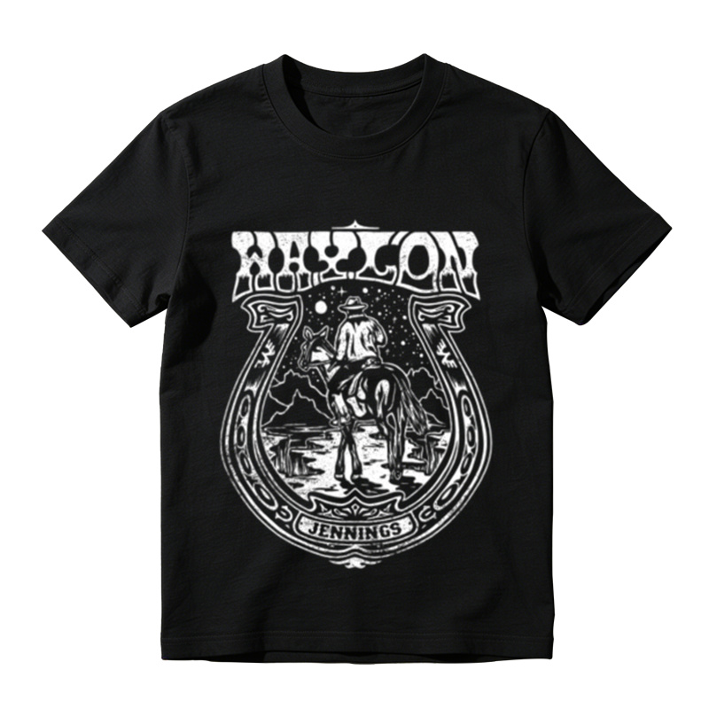 Western Retro Starry Rider Print T-Shirt