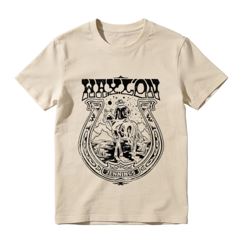 Western Retro Starry Rider Print T-Shirt